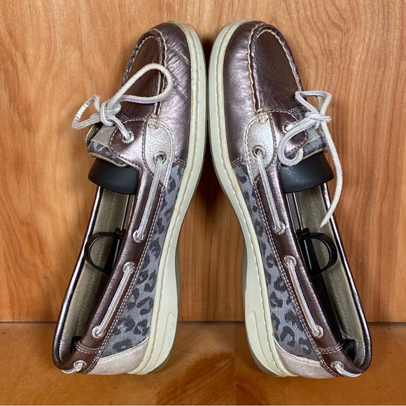Womens 9 Sperry Angelfish Boat Shoes Metallic Silver Cheetah SEF1122 - Picture 6 of 8